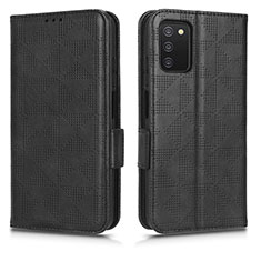 Custodia Portafoglio In Pelle Cover con Supporto C02X per Samsung Galaxy A03s Nero