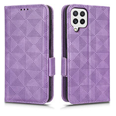 Custodia Portafoglio In Pelle Cover con Supporto C02X per Samsung Galaxy A12 Nacho Viola