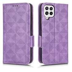 Custodia Portafoglio In Pelle Cover con Supporto C02X per Samsung Galaxy A12 Viola