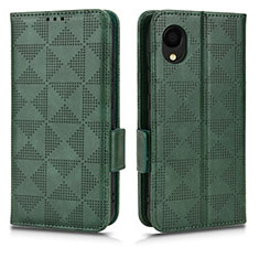 Custodia Portafoglio In Pelle Cover con Supporto C02X per Samsung Galaxy A22 5G SC-56B Verde