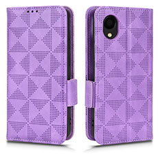 Custodia Portafoglio In Pelle Cover con Supporto C02X per Samsung Galaxy A22 5G SC-56B Viola