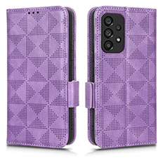 Custodia Portafoglio In Pelle Cover con Supporto C02X per Samsung Galaxy A53 5G Viola