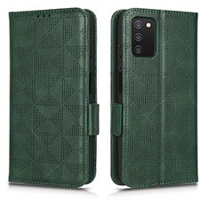 Custodia Portafoglio In Pelle Cover con Supporto C02X per Samsung Galaxy M02s Verde