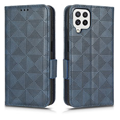 Custodia Portafoglio In Pelle Cover con Supporto C02X per Samsung Galaxy M12 Blu