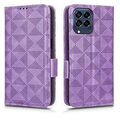 Custodia Portafoglio In Pelle Cover con Supporto C02X per Samsung Galaxy M53 5G Viola