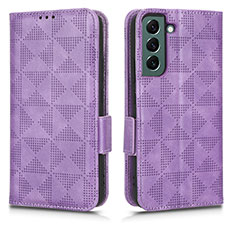 Custodia Portafoglio In Pelle Cover con Supporto C02X per Samsung Galaxy S24 5G Viola