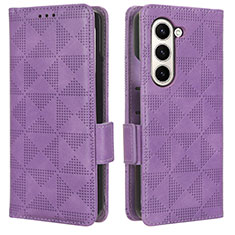 Custodia Portafoglio In Pelle Cover con Supporto C02X per Samsung Galaxy Z Fold5 5G Viola