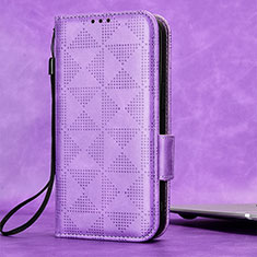 Custodia Portafoglio In Pelle Cover con Supporto C02X per Sharp Aquos Sense7 Plus Viola