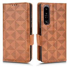 Custodia Portafoglio In Pelle Cover con Supporto C02X per Sony Xperia 1 IV SO-51C Marrone