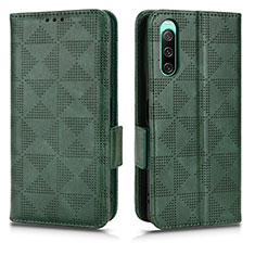 Custodia Portafoglio In Pelle Cover con Supporto C02X per Sony Xperia 10 IV SO-52C Verde