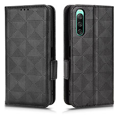 Custodia Portafoglio In Pelle Cover con Supporto C02X per Sony Xperia 10 IV SOG07 Nero