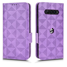 Custodia Portafoglio In Pelle Cover con Supporto C02X per Xiaomi Black Shark 4 5G Viola