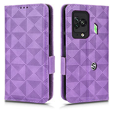 Custodia Portafoglio In Pelle Cover con Supporto C02X per Xiaomi Black Shark 5 Pro 5G Viola