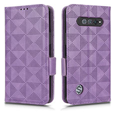 Custodia Portafoglio In Pelle Cover con Supporto C02X per Xiaomi Black Shark 5 RS 5G Viola