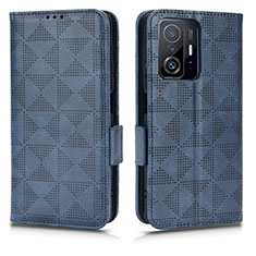 Custodia Portafoglio In Pelle Cover con Supporto C02X per Xiaomi Mi 11T 5G Blu