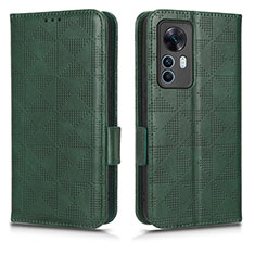 Custodia Portafoglio In Pelle Cover con Supporto C02X per Xiaomi Mi 12T Pro 5G Verde