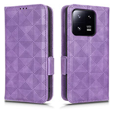 Custodia Portafoglio In Pelle Cover con Supporto C02X per Xiaomi Mi 13 Pro 5G Viola