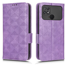 Custodia Portafoglio In Pelle Cover con Supporto C02X per Xiaomi Poco C40 Viola