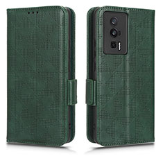 Custodia Portafoglio In Pelle Cover con Supporto C02X per Xiaomi Poco F5 Pro 5G Verde