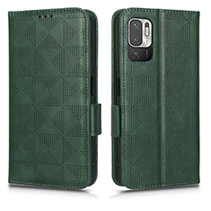 Custodia Portafoglio In Pelle Cover con Supporto C02X per Xiaomi POCO M3 Pro 5G Verde