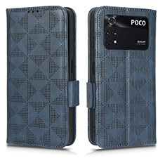 Custodia Portafoglio In Pelle Cover con Supporto C02X per Xiaomi Poco M4 Pro 4G Blu