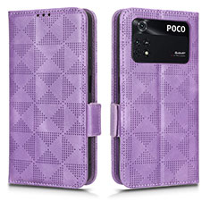 Custodia Portafoglio In Pelle Cover con Supporto C02X per Xiaomi Poco M4 Pro 4G Viola