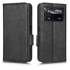 Custodia Portafoglio In Pelle Cover con Supporto C02X per Xiaomi Poco X4 Pro 5G Nero