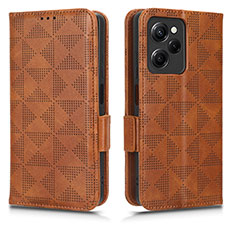 Custodia Portafoglio In Pelle Cover con Supporto C02X per Xiaomi Poco X5 Pro 5G Marrone