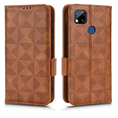 Custodia Portafoglio In Pelle Cover con Supporto C02X per Xiaomi Redmi 9C Marrone