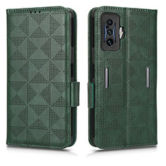 Custodia Portafoglio In Pelle Cover con Supporto C02X per Xiaomi Redmi K50 Gaming 5G Verde