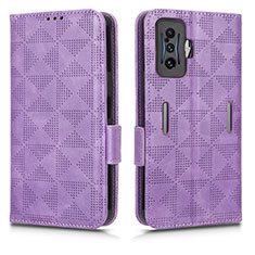 Custodia Portafoglio In Pelle Cover con Supporto C02X per Xiaomi Redmi K50 Gaming 5G Viola