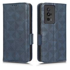 Custodia Portafoglio In Pelle Cover con Supporto C02X per Xiaomi Redmi K60 5G Blu