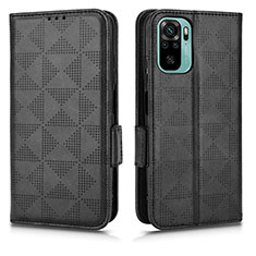 Custodia Portafoglio In Pelle Cover con Supporto C02X per Xiaomi Redmi Note 10 4G Nero