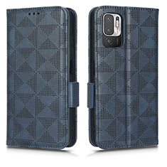 Custodia Portafoglio In Pelle Cover con Supporto C02X per Xiaomi Redmi Note 10T 5G Blu