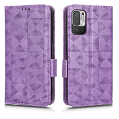 Custodia Portafoglio In Pelle Cover con Supporto C02X per Xiaomi Redmi Note 10T 5G Viola