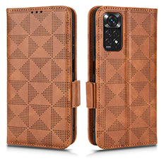 Custodia Portafoglio In Pelle Cover con Supporto C02X per Xiaomi Redmi Note 11 4G (2022) Marrone