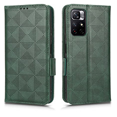 Custodia Portafoglio In Pelle Cover con Supporto C02X per Xiaomi Redmi Note 11 5G Verde