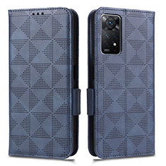 Custodia Portafoglio In Pelle Cover con Supporto C02X per Xiaomi Redmi Note 11 Pro 4G Blu