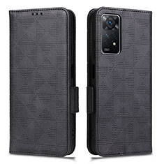 Custodia Portafoglio In Pelle Cover con Supporto C02X per Xiaomi Redmi Note 11 Pro 4G Nero