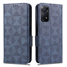 Custodia Portafoglio In Pelle Cover con Supporto C02X per Xiaomi Redmi Note 11 Pro 5G Blu