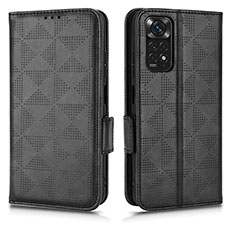 Custodia Portafoglio In Pelle Cover con Supporto C02X per Xiaomi Redmi Note 11S 4G Nero