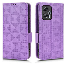 Custodia Portafoglio In Pelle Cover con Supporto C02X per Xiaomi Redmi Note 11T Pro+ Plus 5G Viola