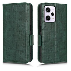 Custodia Portafoglio In Pelle Cover con Supporto C02X per Xiaomi Redmi Note 12 Explorer Verde