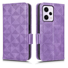 Custodia Portafoglio In Pelle Cover con Supporto C02X per Xiaomi Redmi Note 12 Explorer Viola