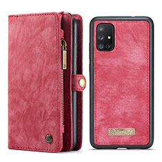 Custodia Portafoglio In Pelle Cover con Supporto C03S per Samsung Galaxy A51 5G Rosso