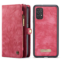 Custodia Portafoglio In Pelle Cover con Supporto C03S per Samsung Galaxy M32 5G Rosso