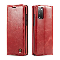 Custodia Portafoglio In Pelle Cover con Supporto C03S per Samsung Galaxy S20 Rosso