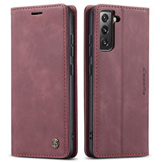 Custodia Portafoglio In Pelle Cover con Supporto C03S per Samsung Galaxy S25 5G Rosso Rosa