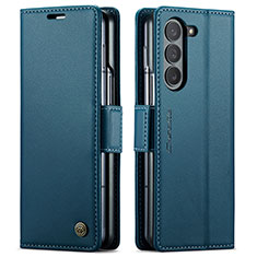 Custodia Portafoglio In Pelle Cover con Supporto C03S per Samsung Galaxy Z Fold5 5G Blu