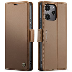 Custodia Portafoglio In Pelle Cover con Supporto C03S per Xiaomi Redmi 12 5G Marrone